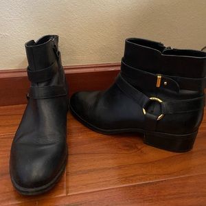 Ralph Lauren black leather booties